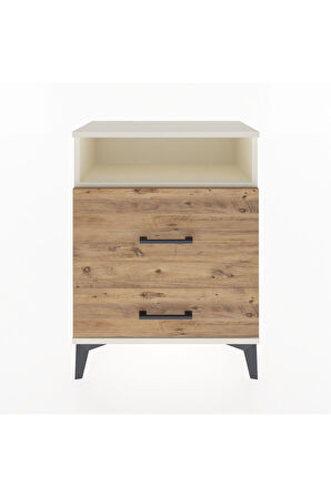 Arges Komodin Tek Raflı 2 Çekmeceli 60x30x80 Aytaşı-Çam