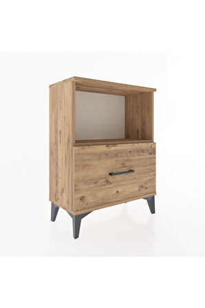 Arges Komodin Tek Çekmeceli 60x30x80 Çam-Çam