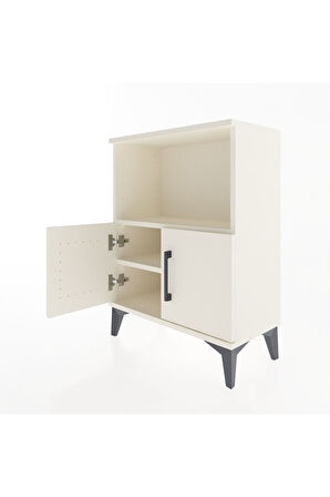 Arges Komodin Tek Raflı Tek Çekmeceli 60x30x80 Aytaşı-Aytaşı
