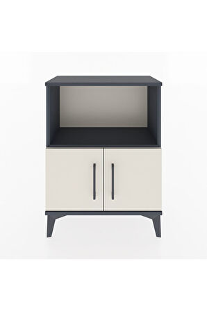 Arges Komodin Tek Raflı Tek Çekmeceli 60x30x80 Antrasit-Aytaşı