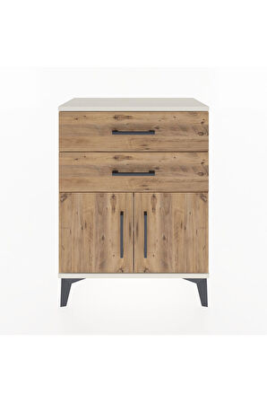 Arges Komodin 2 Raflı 2 Kapaklı 60x30x80 Aytaşı-Çam