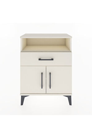 Arges Komodin Tek Raflı 2 Çekmeceli 2 Kapaklı 60x30x80 Aytaşı-Aytaşı