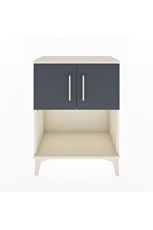 Arges Komodin 2 Raflı 2 Çekmeceli 2 Kapaklı 60x30x80 Aytaşı-Antrasit