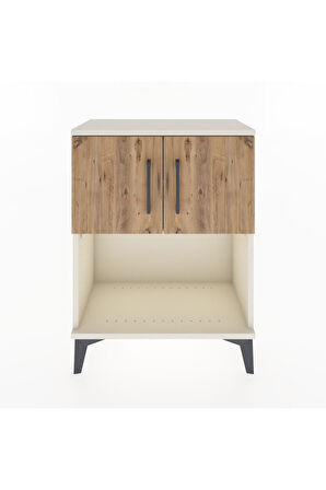 Arges Komodin 2 Raflı 2 Çekmeceli 2 Kapaklı 60x30x80 Aytaşı-Çam