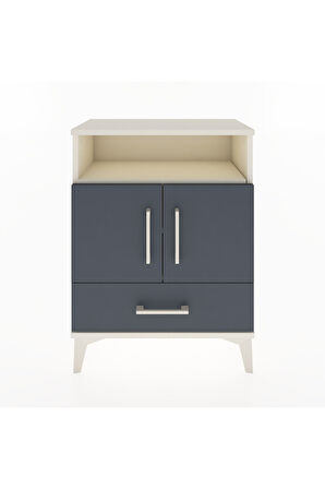 Arges Komodin 2 Raflı 2 Kapaklı 60x30x80 Aytaşı-Antrasit