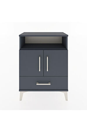 Arges Komodin 2 Raflı 2 Kapaklı 60x30x80 Antrasit-Antrasit