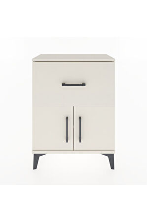 Arges Komodin 3 Raflı Tek Çekmeceli 2 Kapaklı 60x30x80 Aytaşı-Aytaşı