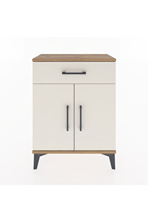 Arges Komodin 2 Raflı Tek Çekmeceli Tek Kapaklı 60x30x80 Çam-Aytaşı