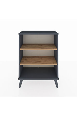 Arges Komodin 2 Raflı 2 Kapaklı 60x30x80 Antrasit-Çam