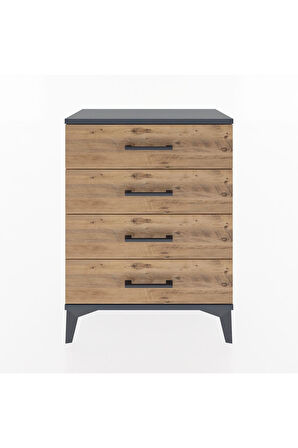 Arges Komodin 2 Raflı 60x30x80 Antrasit-Çam