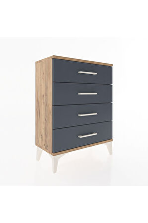 Arges Komodin 2 Raflı 60x30x80 Çam-Antrasit