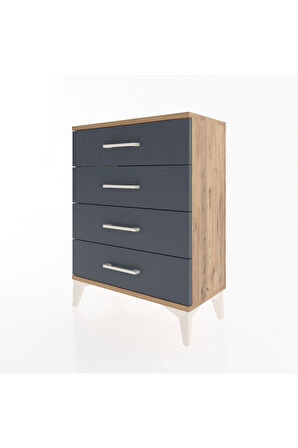 Arges Komodin 2 Raflı 60x30x80 Çam-Antrasit
