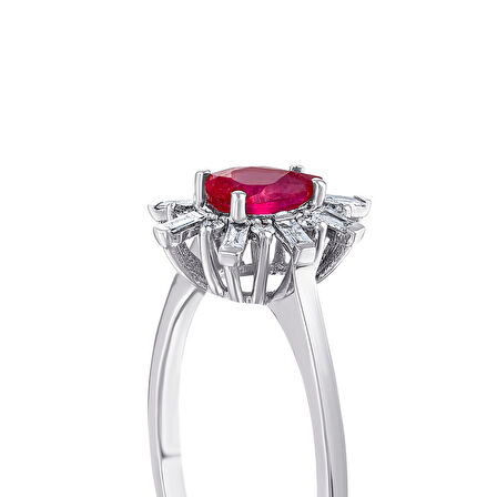 0.15 Karat Yakut Taşlı Pırlanta Yüzük