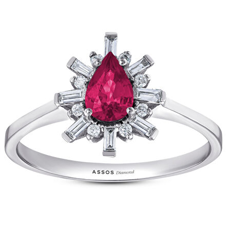 0.15 Karat Yakut Taşlı Pırlanta Yüzük