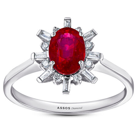 0.15 Karat Yakut Taşlı Pırlanta Yüzük