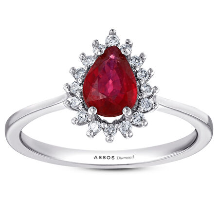 0.09 Karat Yakut Taşlı Pırlanta Yüzük