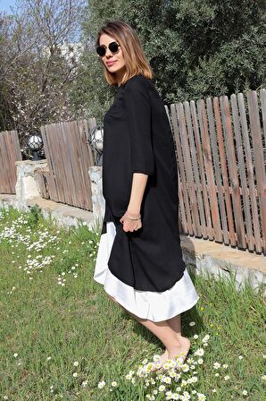 Barbora Yazlık Günlük Tasarım Kadın Elbise 263siyah