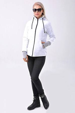 Barbora Günlük Su Geçirmez Kışlık Şişme Kadın Mont  801beyazz
