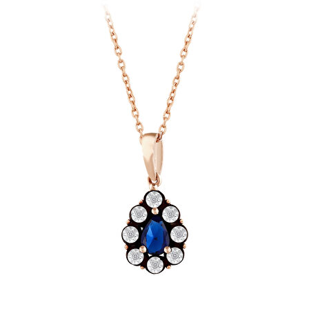 0.03 Karat Safir Renkli Elmas Kolye