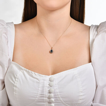 0.03 Karat Safir Renkli Elmas Kolye