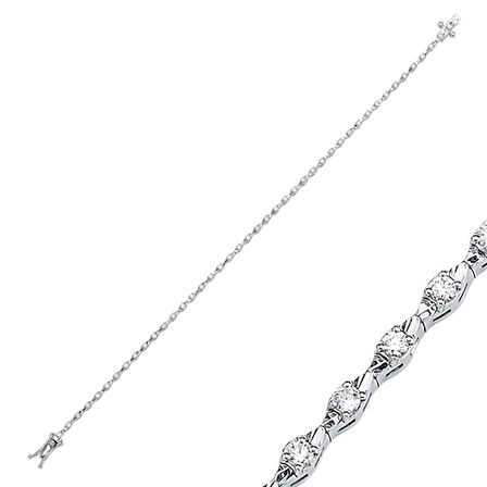 0.72 Karat Pırlanta Su Yolu Bileklik