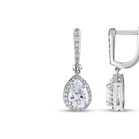 0.32 Karat Pırlanta Violet Taşlı Küpe