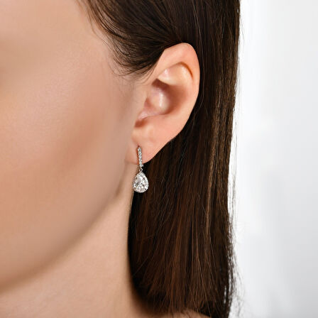 0.32 Karat Pırlanta Violet Taşlı Küpe