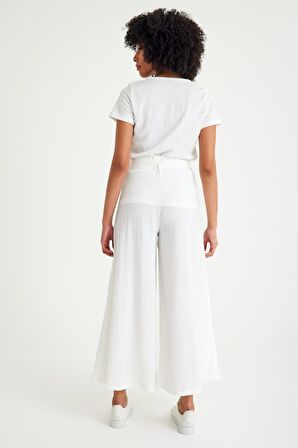 Barbora Kemerli Pantolon Şalvar bt345beyaz