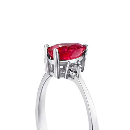 0.02 Karat Yakut Taşlı Pırlanta Yüzük