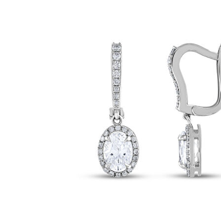 0.32 Karat Topaz Taşlı Pırlanta Küpe