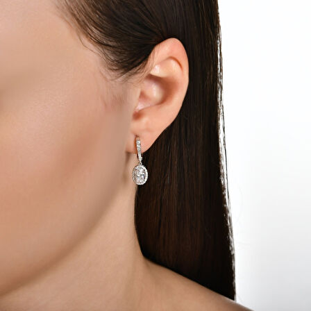 0.32 Karat Topaz Taşlı Pırlanta Küpe