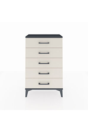 Arges Komodin 5 Çekmeceli 60x30x96 Antrasit-Aytaşı