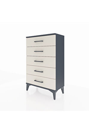 Arges Komodin 5 Çekmeceli 60x30x96 Antrasit-Aytaşı