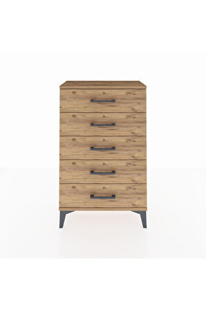 Arges Komodin 5 Çekmeceli 60x30x96 Çam-Çam