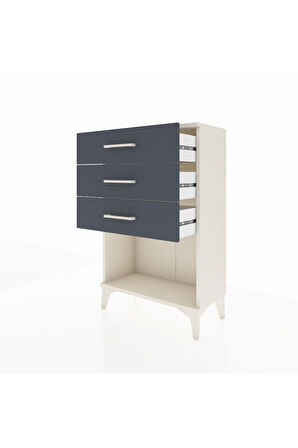 Arges Komodin 3 Çekmeceli 60x30x96 Aytaşı-Antrasit