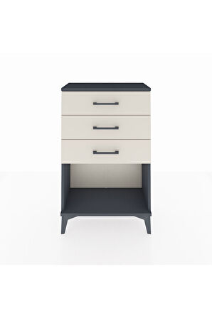 Arges Komodin 3 Çekmeceli 60x30x96 Antrasit-Aytaşı