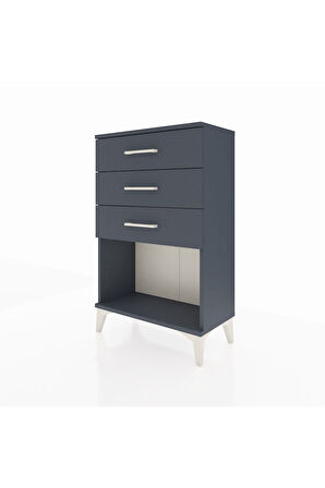 Arges Komodin 3 Çekmeceli 60x30x96 Antrasit-Antrasit