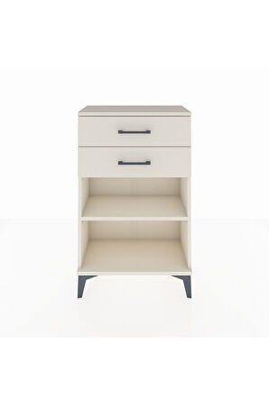 Arges Komodin Tek Raflı 2 Çekmeceli 60x30x96 Aytaşı-Aytaşı