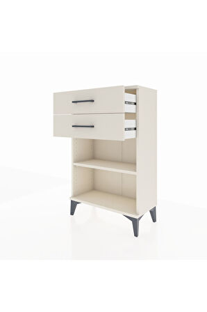 Arges Komodin Tek Raflı 2 Çekmeceli 60x30x96 Aytaşı-Aytaşı
