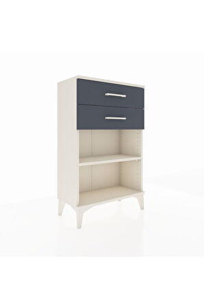 Arges Komodin Tek Raflı 2 Çekmeceli 60x30x96 Aytaşı-Antrasit