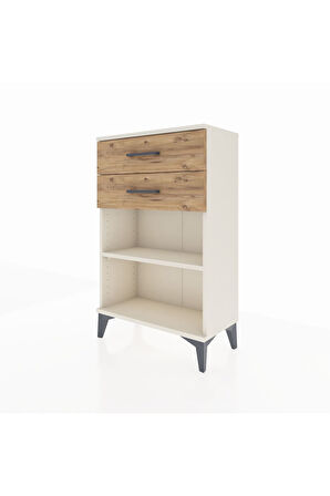Arges Komodin Tek Raflı 2 Çekmeceli 60x30x96 Aytaşı-Çam