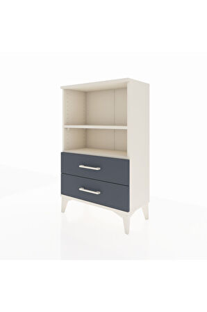 Arges Komodin 2 Raflı 2 Çekmeceli 60x30x96 Aytaşı-Antrasit