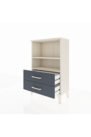 Arges Komodin 2 Raflı 2 Çekmeceli 60x30x96 Aytaşı-Antrasit