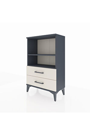 Arges Komodin 2 Raflı 2 Çekmeceli 60x30x96 Antrasit-Aytaşı