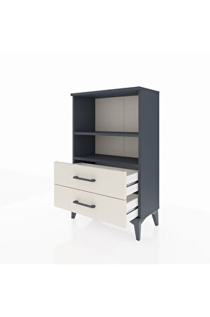 Arges Komodin 2 Raflı 2 Çekmeceli 60x30x96 Antrasit-Aytaşı