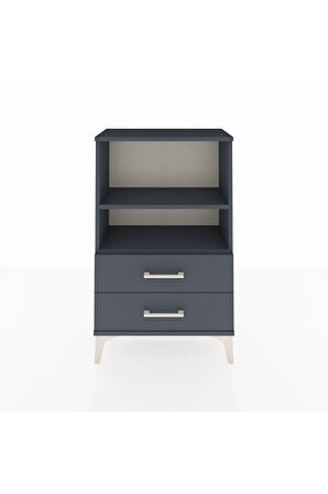 Arges Komodin 2 Raflı 2 Çekmeceli 60x30x96 Antrasit-Antrasit