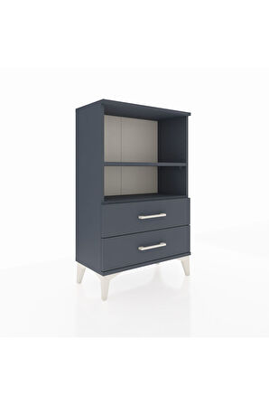 Arges Komodin 2 Raflı 2 Çekmeceli 60x30x96 Antrasit-Antrasit