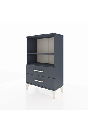 Arges Komodin 2 Raflı 2 Çekmeceli 60x30x96 Antrasit-Antrasit