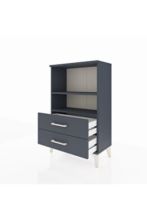 Arges Komodin 2 Raflı 2 Çekmeceli 60x30x96 Antrasit-Antrasit