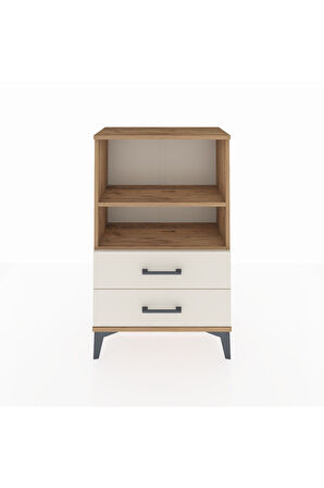 Arges Komodin 2 Raflı 2 Çekmeceli 60x30x96 Çam-Aytaşı